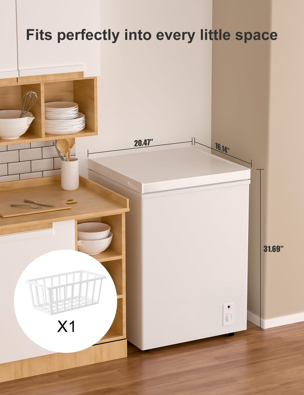 7.0 Cu Ft Chest Freezer - Energy Saving Quiet Top Open Door Mini Freezer Adjustable 6 Thermostat - Compact Small Deep Freezer w/Removable Basket and Defrost Water Drain for Home/Apartment/Garage Jansha Store