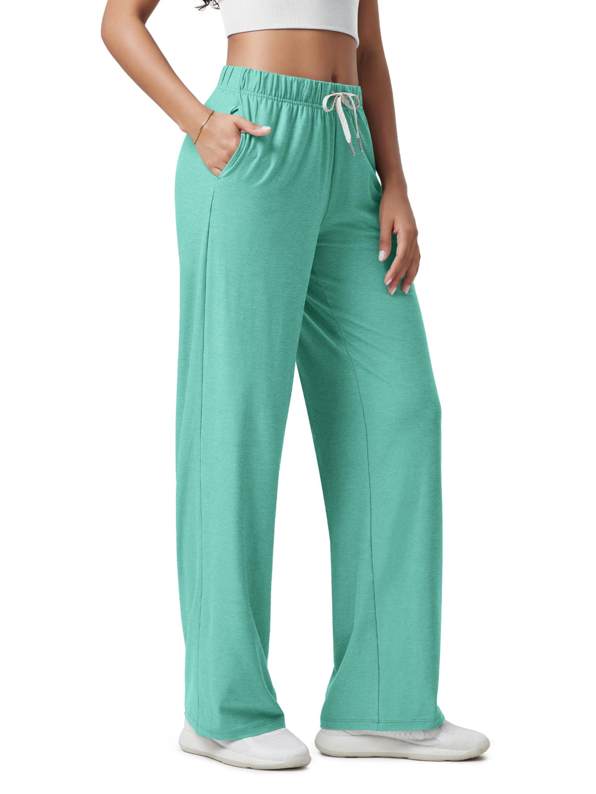 ODODOS Women's Straight Leg Pants Ultra Soft odSTRATUM Tech Relaxed Casual Pajama Lounge Pants with Pockets-27/29/31 Inseam Jansha Store