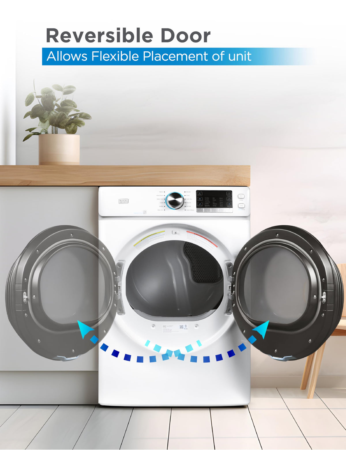BLACK+DECKER 2.65 Cu. Ft. Portable Dryer, 8.8 lb. Capacity, BCED26, White Jansha Store