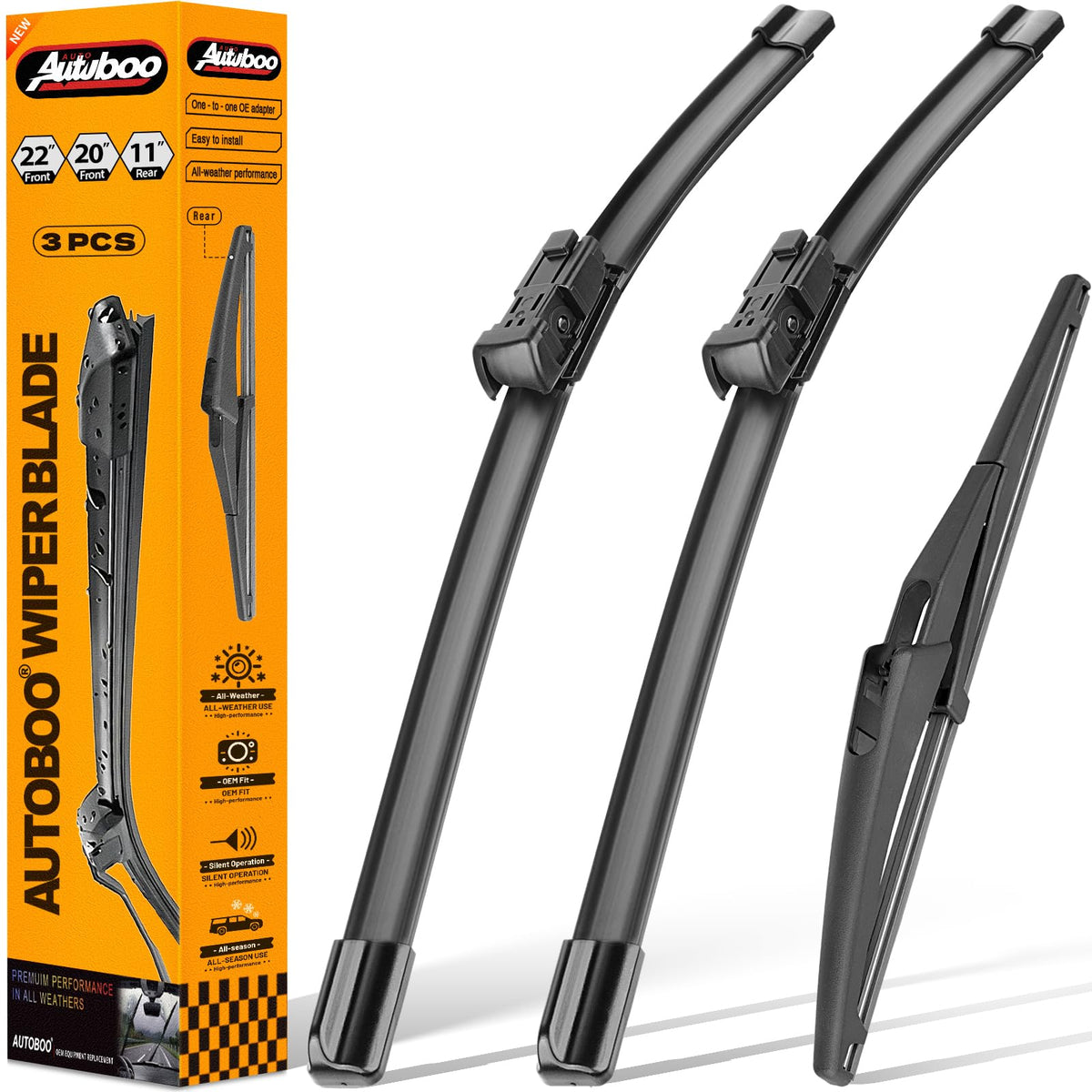 AUTOBOO Windshield Wiper Blade Replacement for Toyota RAV4 Mazda 5 Jansha Store