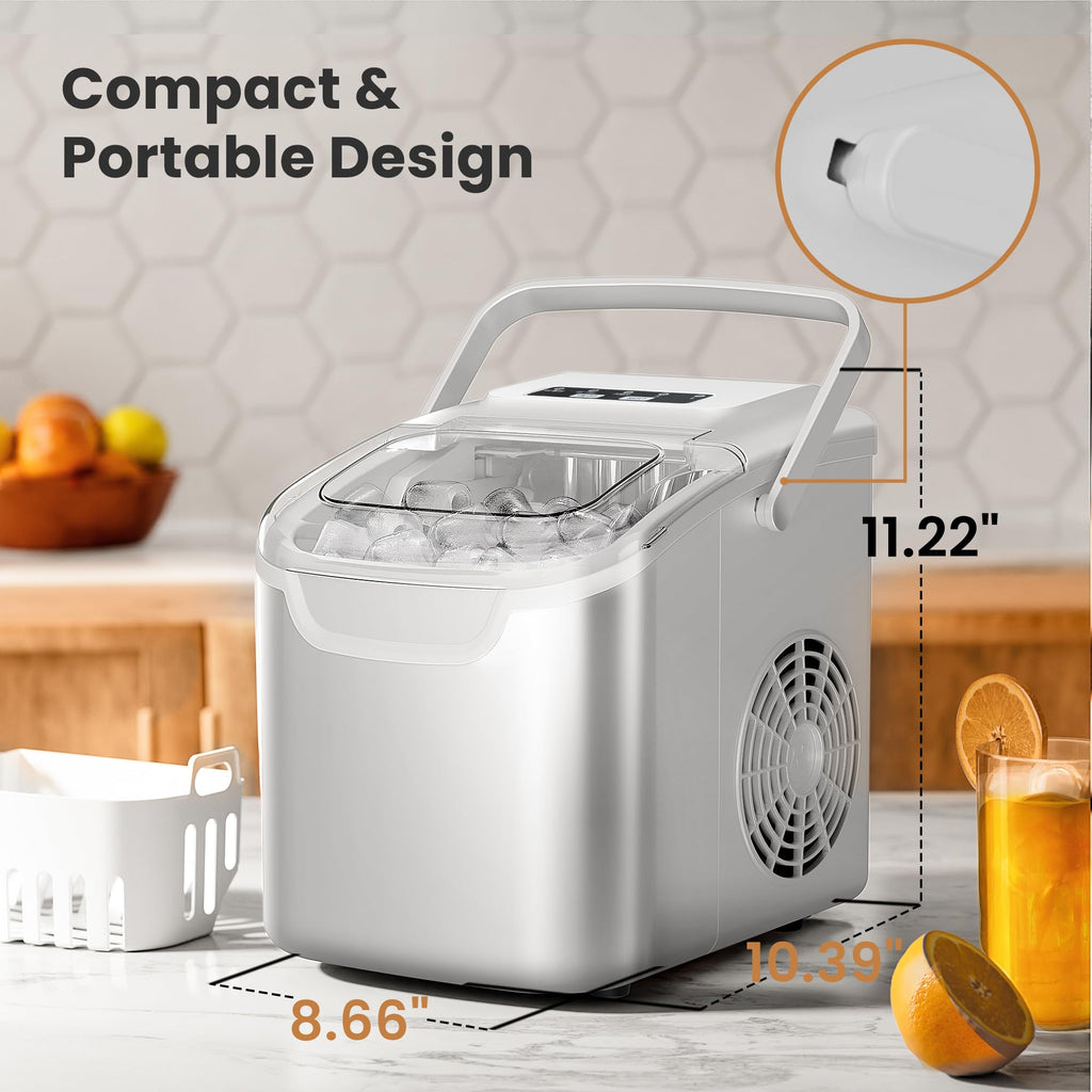 Crzoe Countertop Ice Maker, 26Lbs/24H, 2 Sizes of Ice, Self-Cleaning,Green Jansha Store