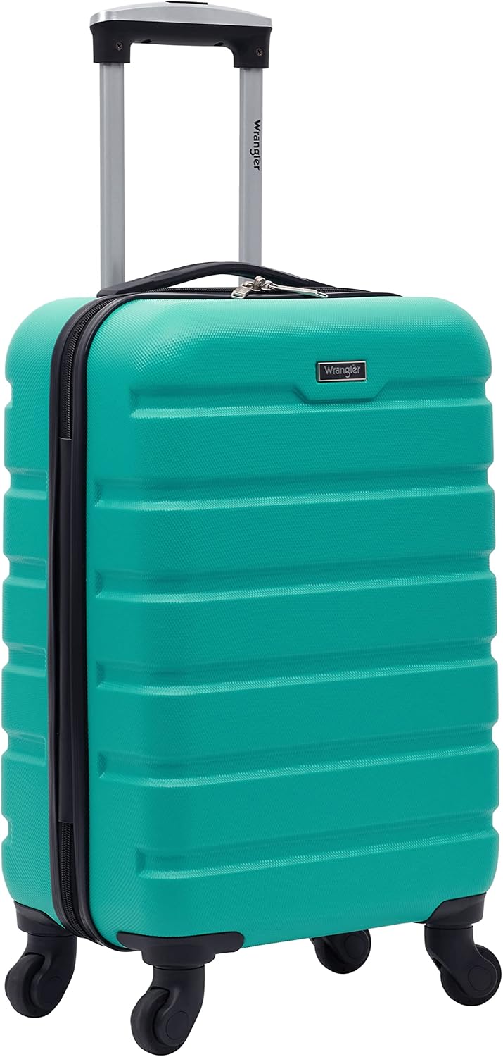 Wrangler 22" Hardside Spinner Carry-On Luggage, Teal Jansha Store