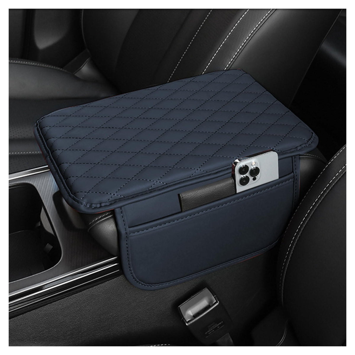 Stacool Upgraded Car Center Console Cover,Microfiber Leather Car Armrest Cover Cushion with 2 Storage Bags,Universal Car Armrest Storage Box (Brown) Jansha Store