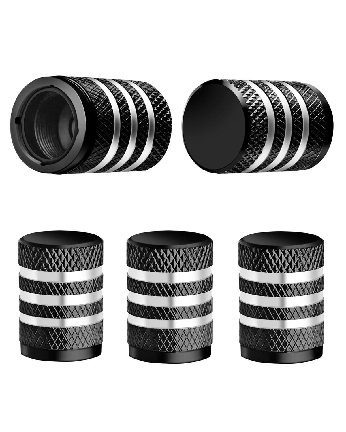 DECURCAR Tire Valve Stem Caps 5 Pack American Flag - Black Jansha Store
