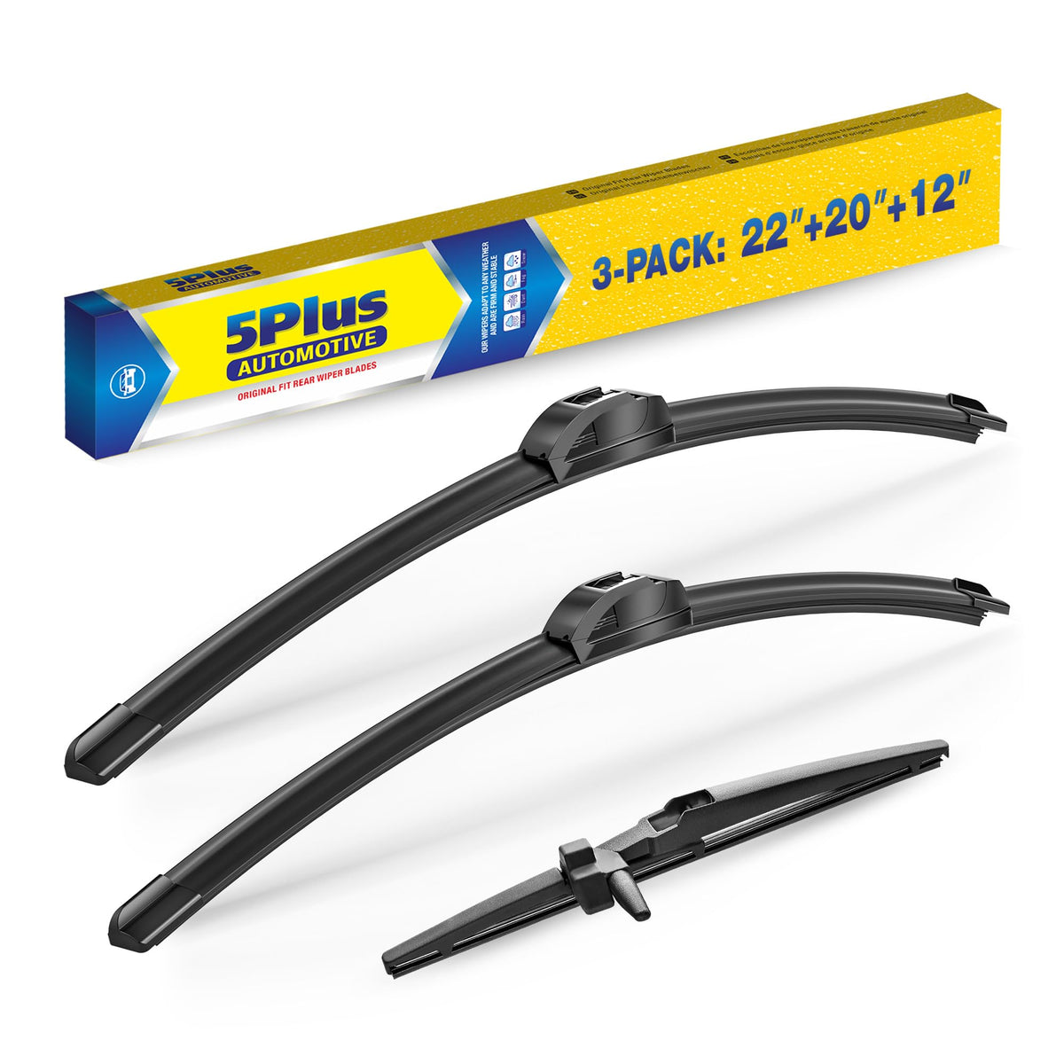 5 PLUS 20" Wiper Blades 2 Pack for J/U HOOK Front Arms,Premium All-Seasons Jansha Store