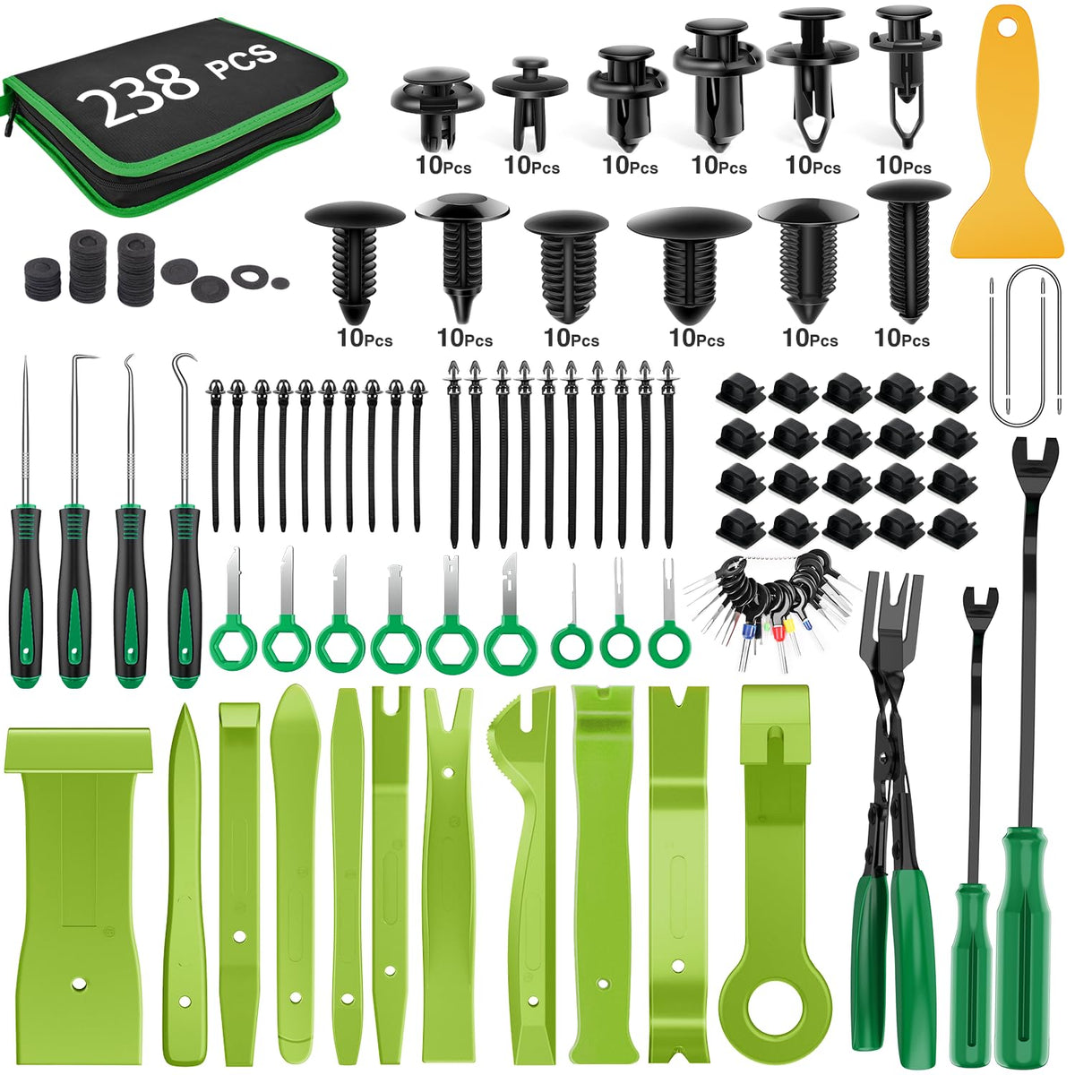 GOOACC 240PCS Bumper Retainer Clips Car Plastic Rivets Fasteners Push Retainer Kit 12 Popular Sizes Auto Push Pin Rivets Set -Door Trim Panel Fender Clips for GM Ford Toyota Honda Chrysler Jansha Store