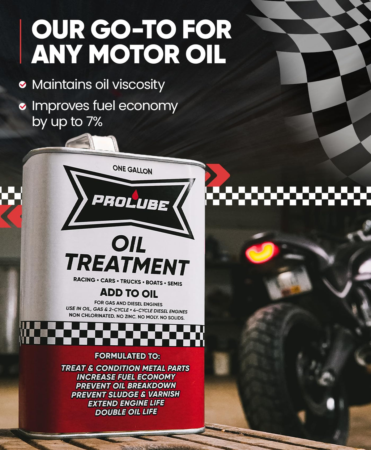 Prolube Oil Treatment - Engine Oil Additive for Gas & Diesel Engines - Reduces Wear, Noise, Vibration - Boosts Fuel Economy & Horsepower - Works on Transmissions & Differentials (1QT) Jansha Store