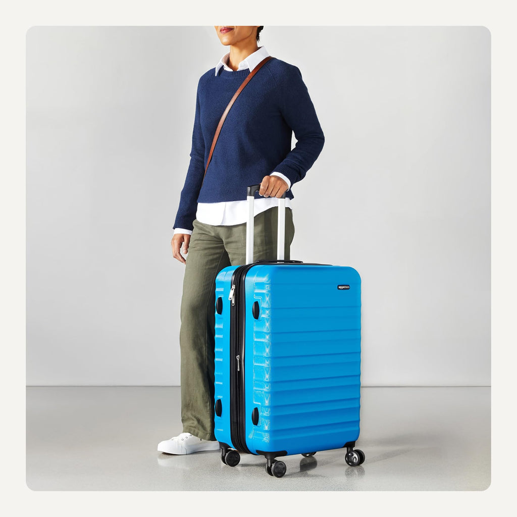Amazon Basics 3-Piece Hardshell Suitcases Set (21", 26", 30"), Expandable For Up to 25% More Space, With Scratch-Resistant Finish, Four Multi-Directional Wheels, Rose Gold Jansha Store