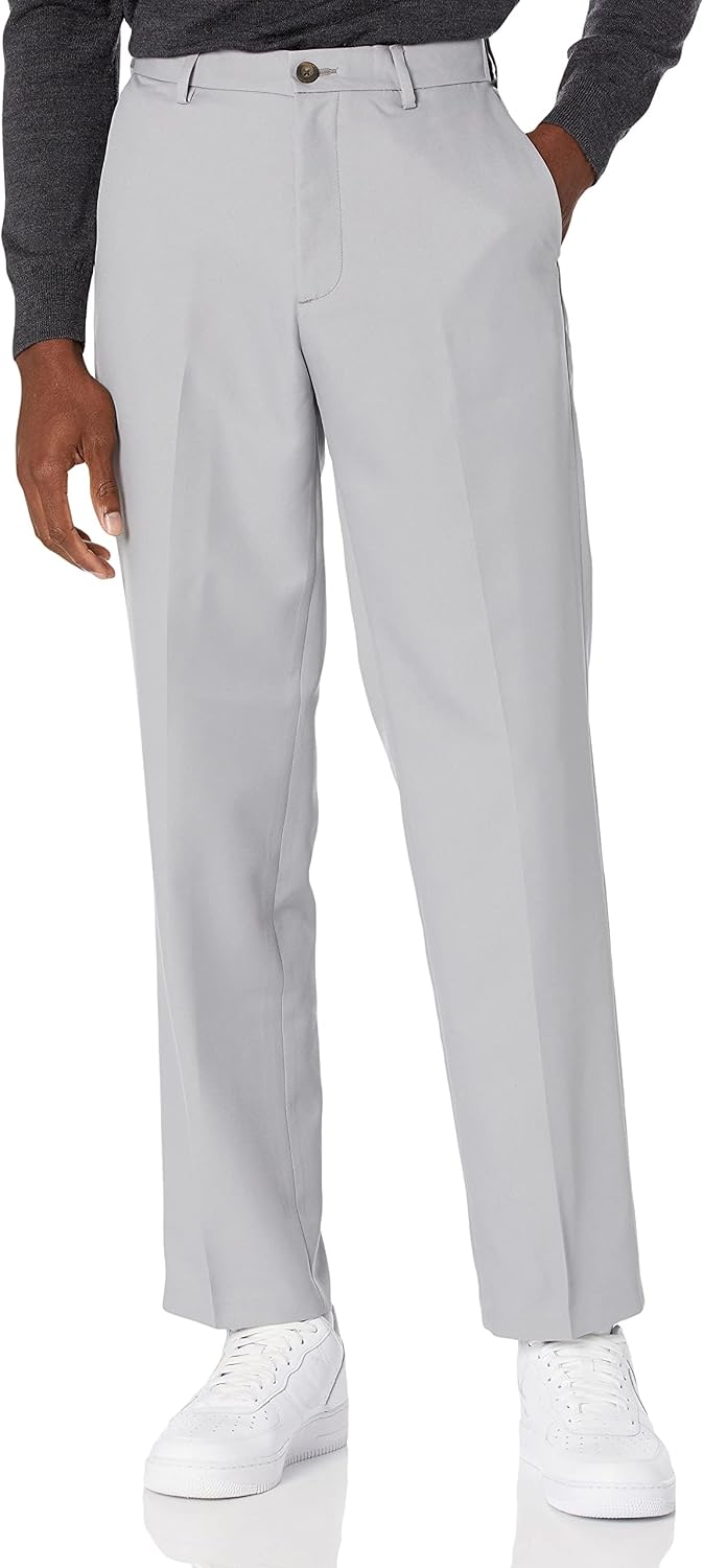 Amazon Essentials Men's Classic-Fit Expandable-Waist Flat-Front Dress Pants Jansha Store