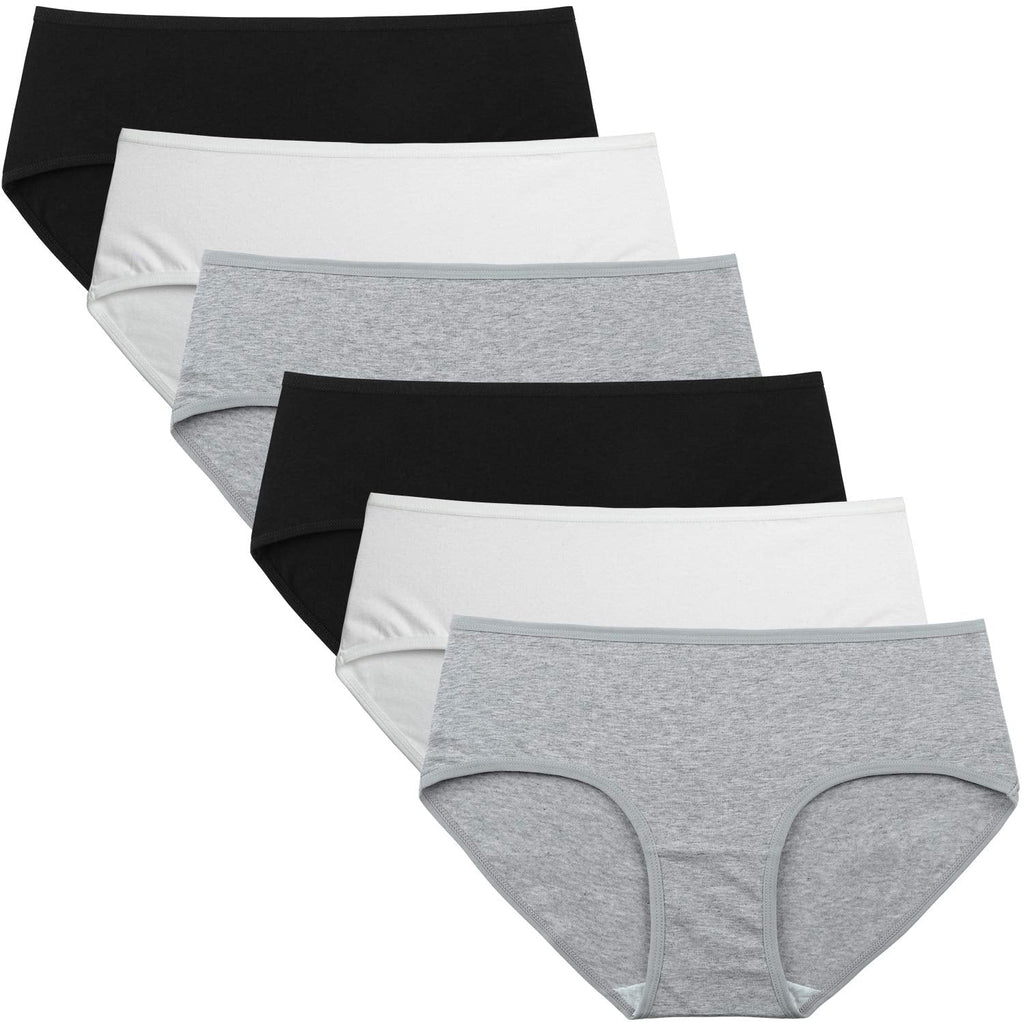 INNERSY Womens Underwear Cotton Hipster Panties Regular & Plus Size 6-Pack Jansha Store