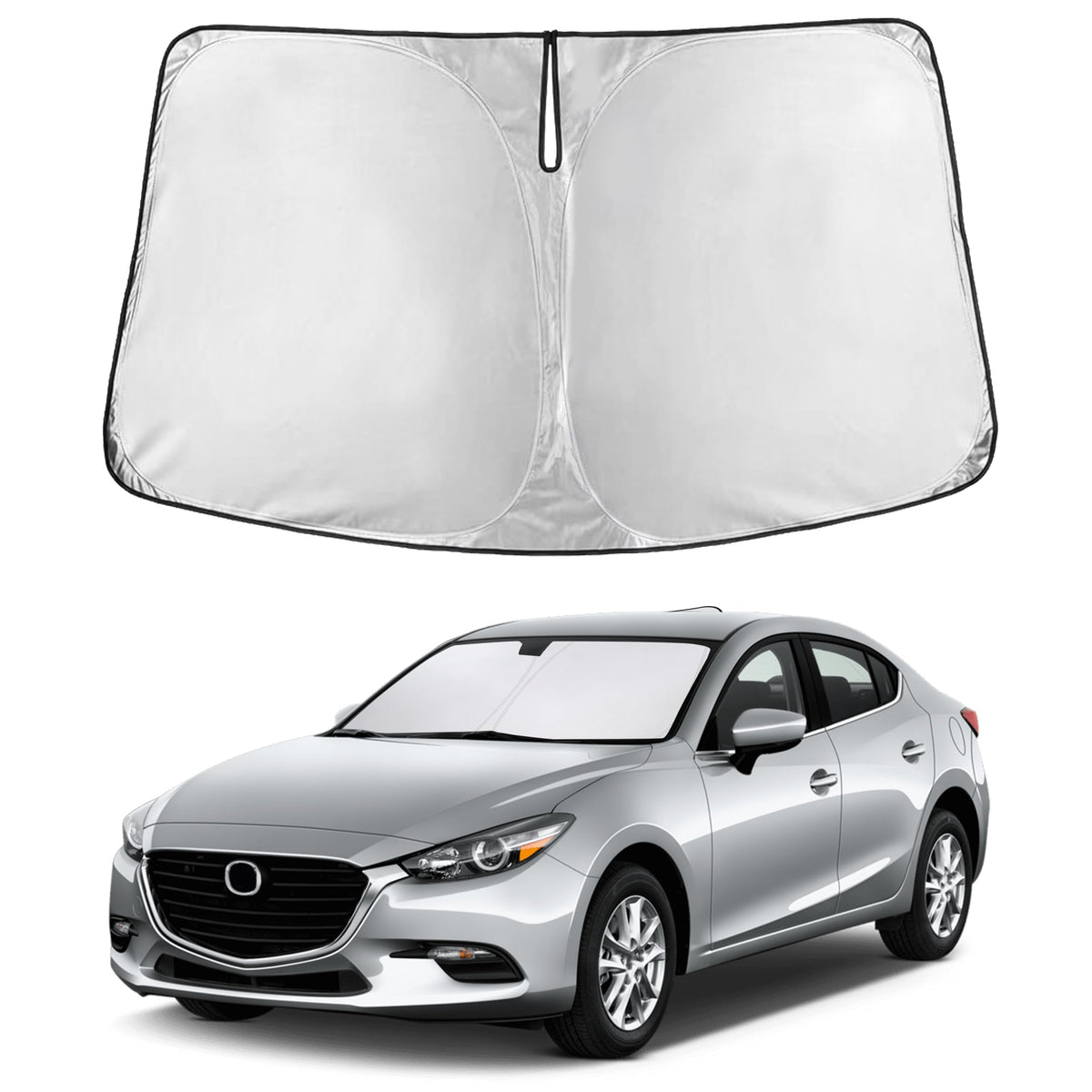 Autovir Windshield Sun Shade, Foldable Car Window Shades, 280T Visor Shade Jansha Store