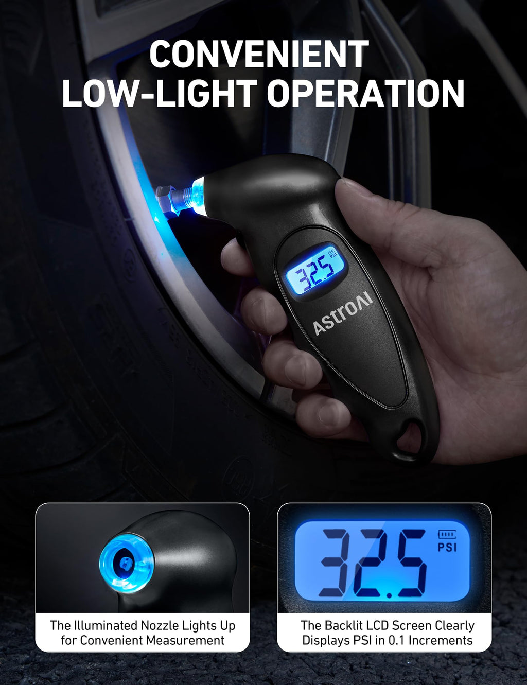 AstroAI Digital Tire Pressure Gauge 150PSI, ±1PSI Accuracy for Car Truck Jansha Store