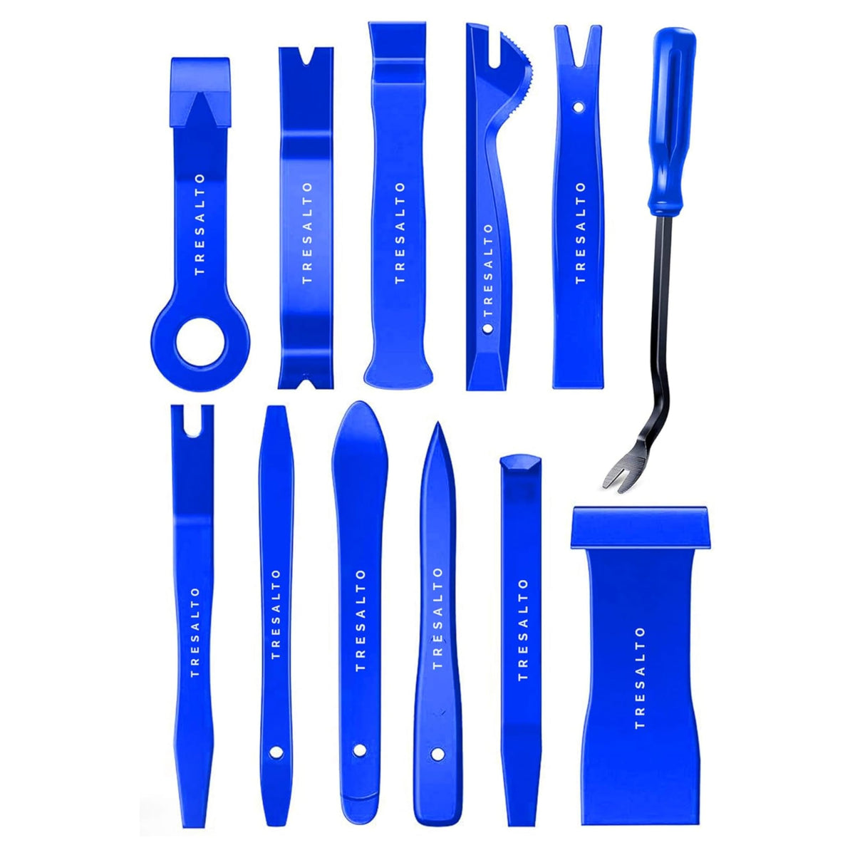 Tresalto Auto Trim Removal Tool Kit - 5 Piece set for Dash, Door Panel, Clip Remover - Scratch-Resist Nylon Pry Tools for Interior Car Trims Work - Panel Prying Tools Included - Blue Jansha Store