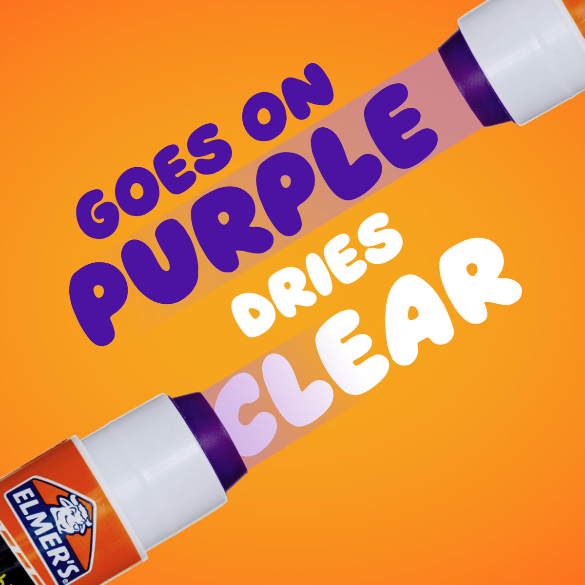 Elmer's Disappearing Purple School Glue Sticks, Washable, 22 Grams, 3 Count - Poster, Vision Board, Back to School Supplies, #1 Teacher Brand Jansha Store