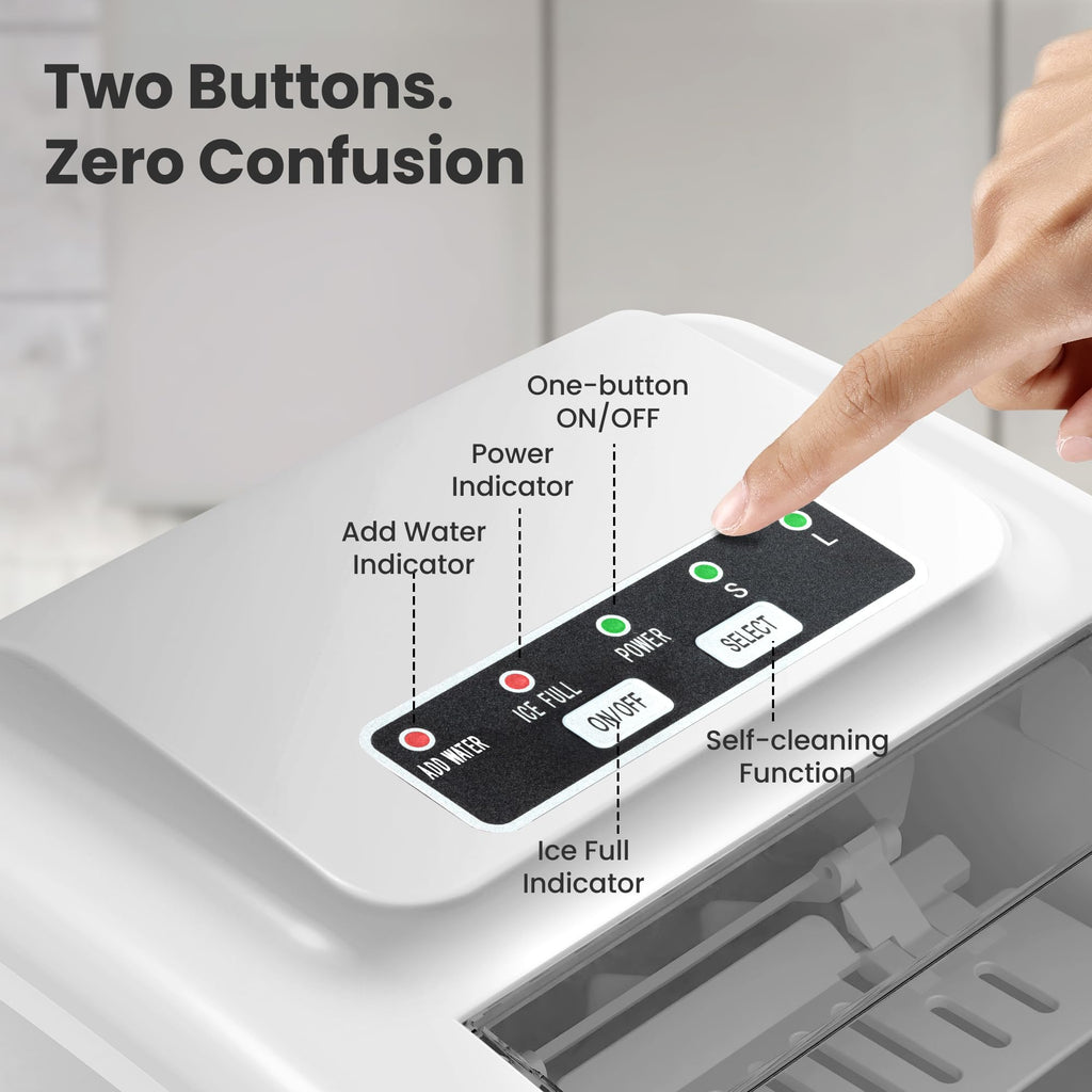 Crzoe Countertop Ice Maker, 26Lbs/24H, 2 Sizes of Ice, Self-Cleaning,Green Jansha Store