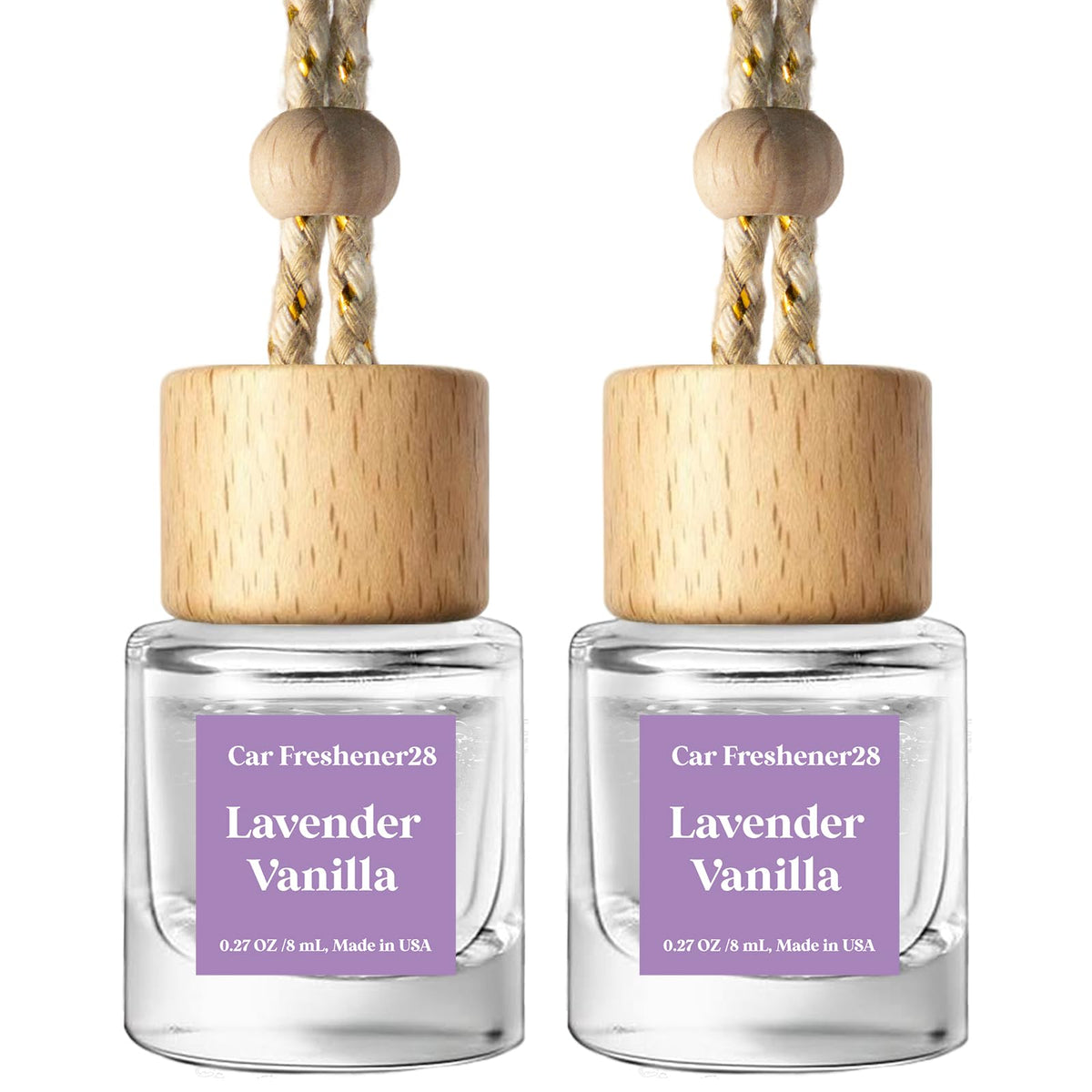 C Classy Car Air Freshener Hanging 2 Pack, Mahogany Teakwood Essential Oil Diffuser, Cute Glass Bottle, Long-Lasting Fragrance Car Accessories for Women & Men, Made in USA Jansha Store