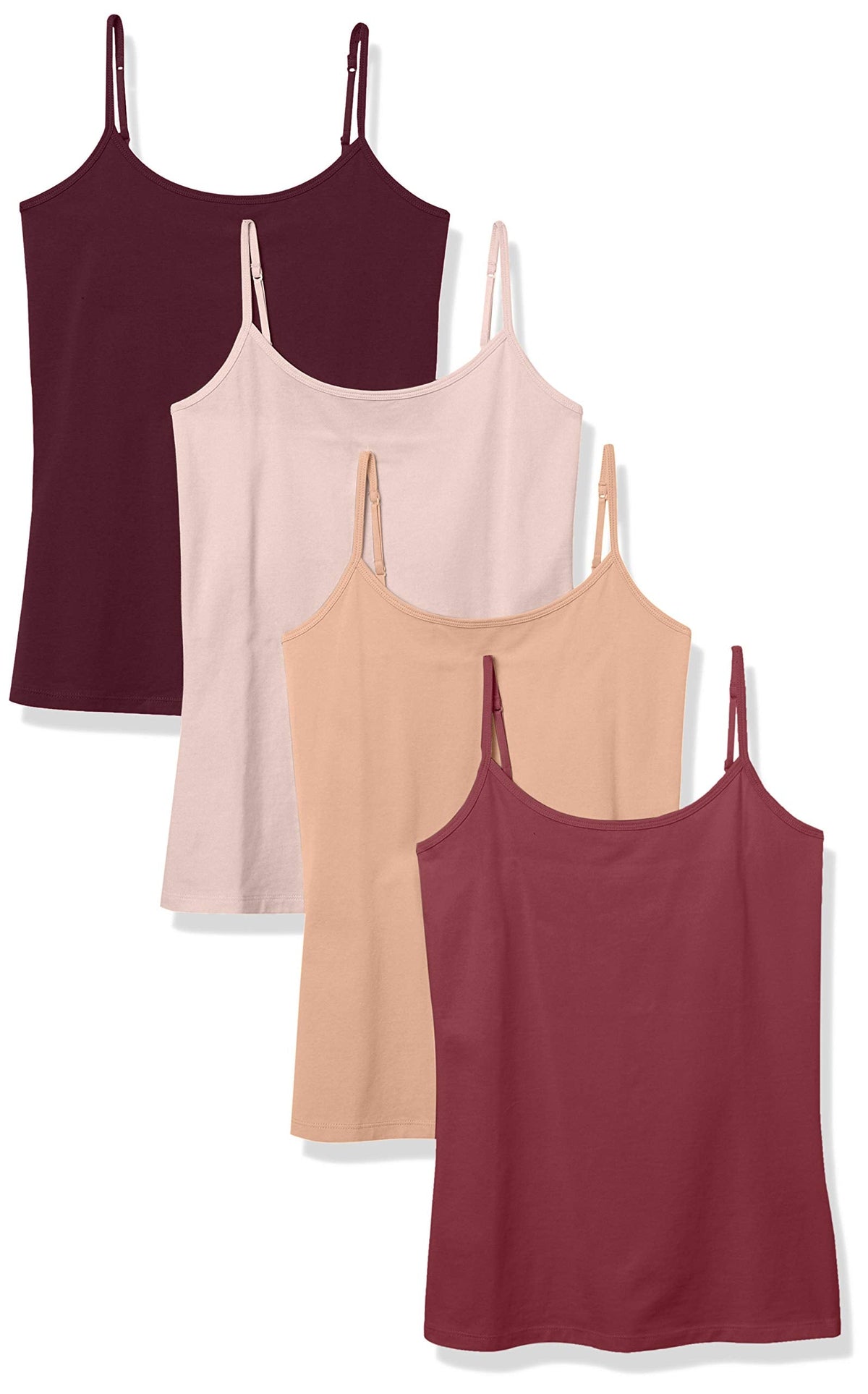 Slim-fit camisole worn under a sheer top for a layered everyday look