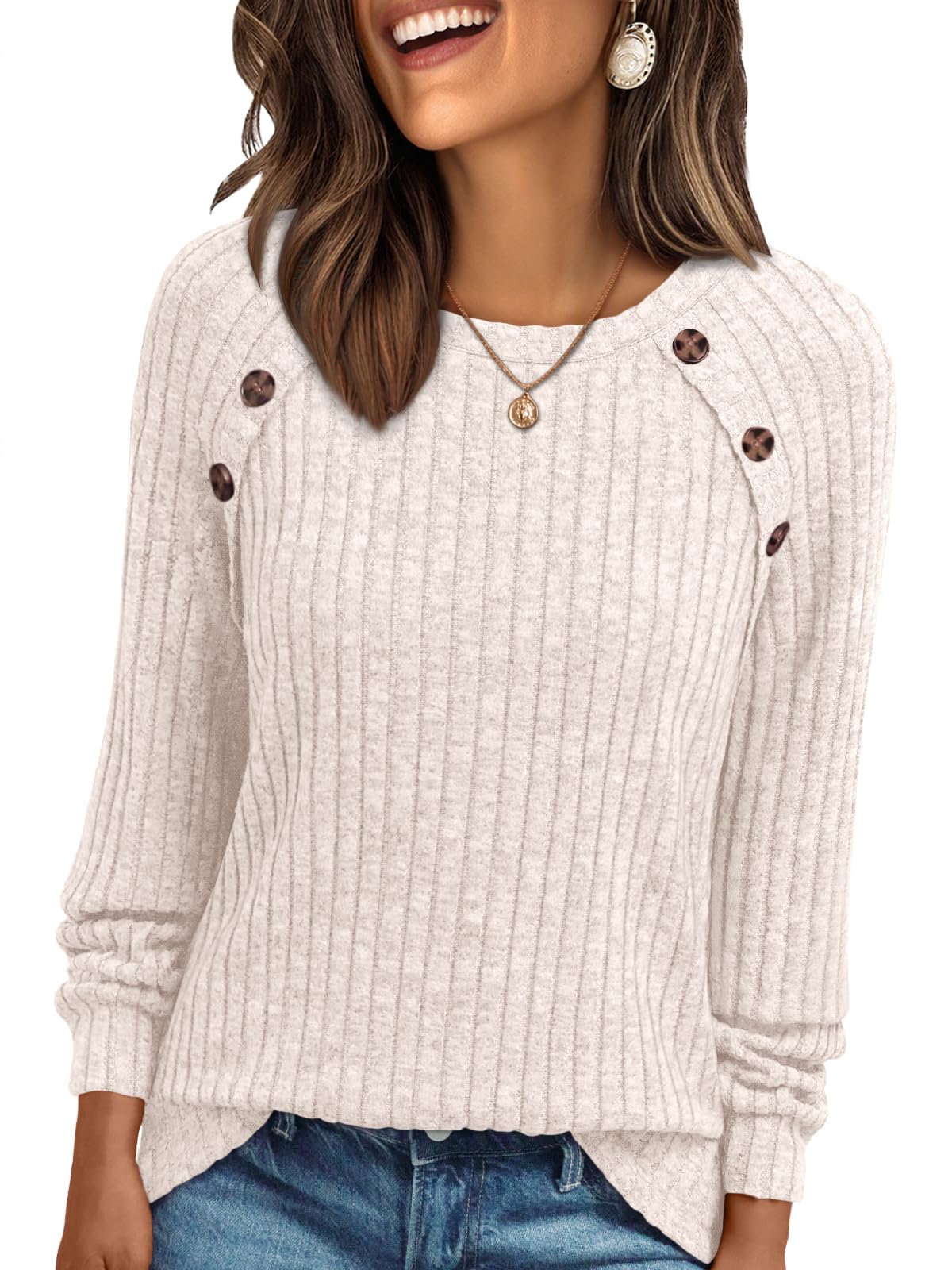 AUTOMET Womens Long Sleeve Shirts Fall Sweaters Business Casual Tops Blouse Jansha Store