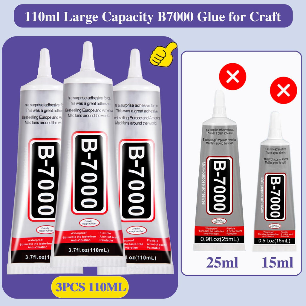 B7000 Jewelry Glue for Making, FITTDYHE 1PCS 50ML/1.69 fl oz Clear Adhesive for Rhinestone, Fabric, Multipurpose Super B-7000 for Phone Repair, Nail Art, Wood, Glass, Charms Jansha Store