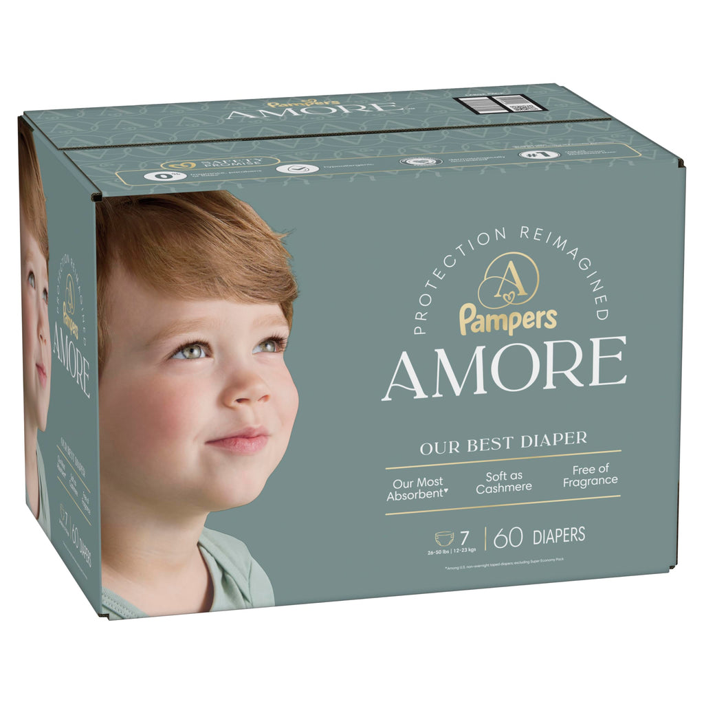 Pampers Amore, Size 0 (up to 10 lbs), 128 Count, Our Best Diaper – Hypoallergenic & Fragrance Free, Up to 100% Leakproof, Soft as Cashmere Jansha Store