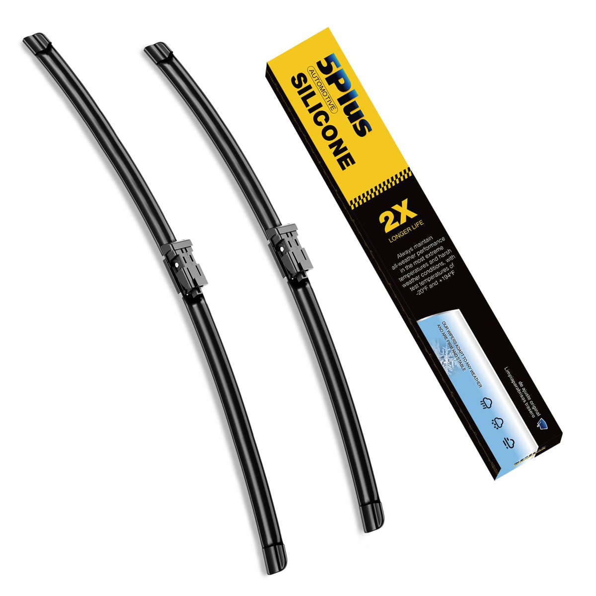 5 PLUS Premium Silicone Wiper Blades Fits Tesla Model Y 2020-2025 Jansha Store
