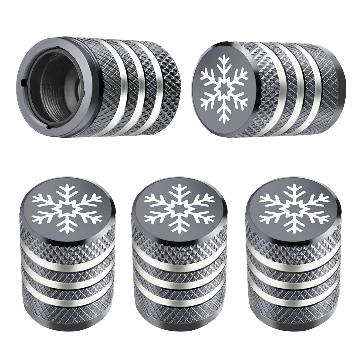 DECURCAR Tire Valve Stem Caps 5 Pack American Flag - Black Jansha Store
