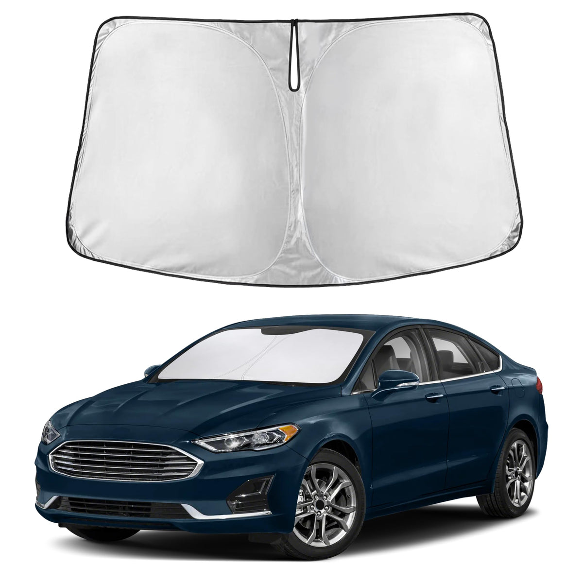 Autovir Windshield Sun Shade, Foldable Car Window Shades, 280T Visor Shade Jansha Store
