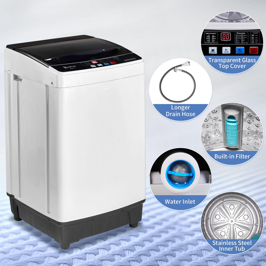 Winado 17.6LBS Full Automatic Portable Washing Machine with Drain Pump Jansha Store