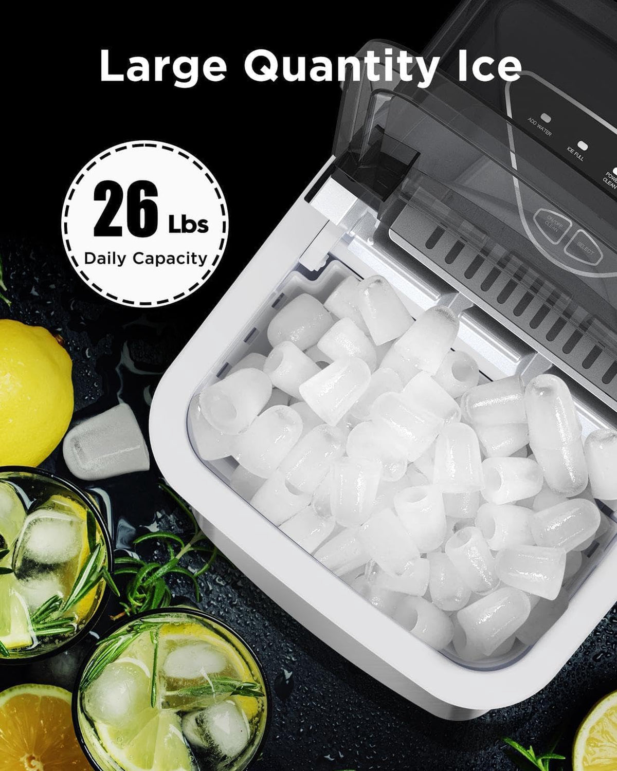 Silonn Countertop Ice Maker, Ice Makers Countertop with 2.5L Expandable Ice Basket & 1.8L Water Tank, 26Lbs/24H, 9 Bullet Ice in 6 Mins, Self-Cleaning, 2 Ice Sizes for Home Kitchen Jansha Store