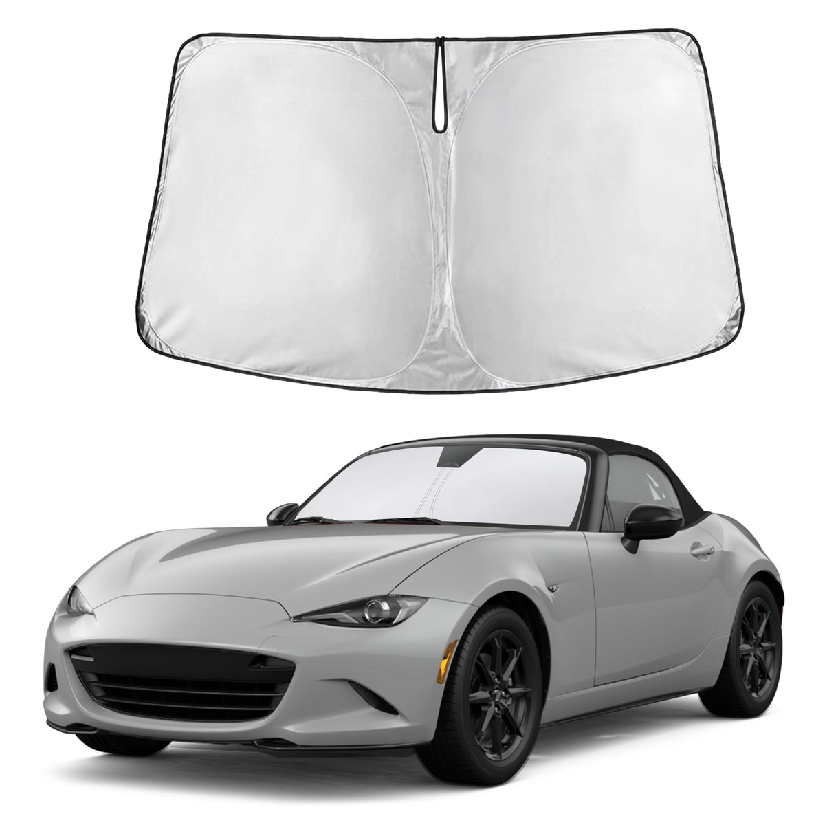 Autovir Windshield Sun Shade, Foldable Car Window Shades, 280T Visor Shade Jansha Store