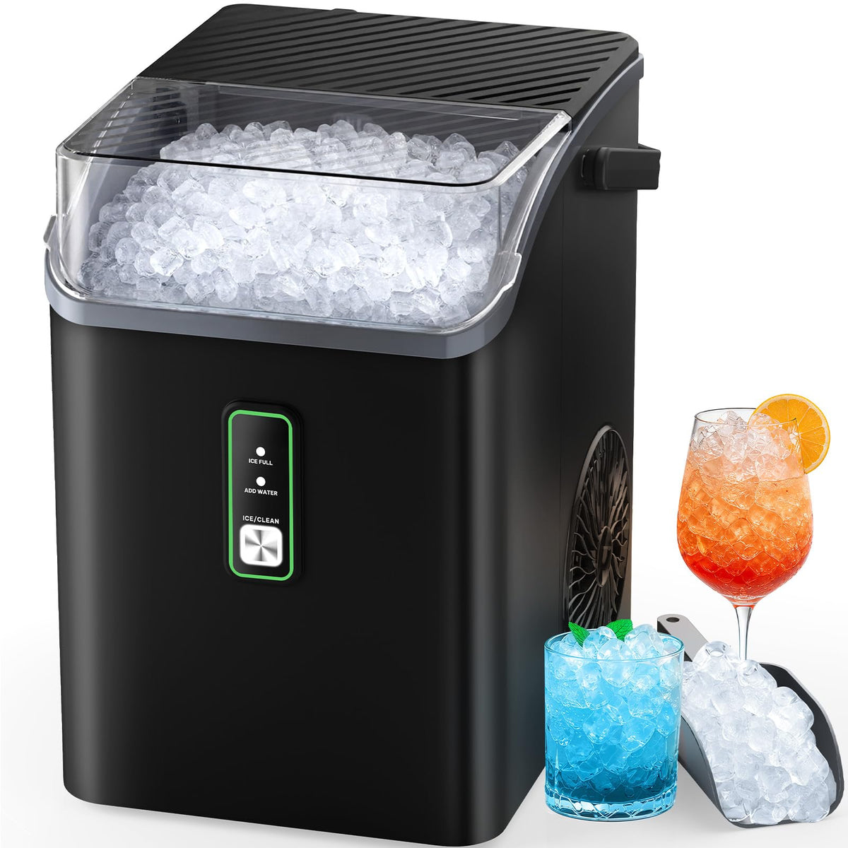 Silonn Countertop Ice Maker, Ice Makers Countertop with 2.5L Expandable Ice Basket & 1.8L Water Tank, 26Lbs/24H, 9 Bullet Ice in 6 Mins, Self-Cleaning, 2 Ice Sizes for Home Kitchen Jansha Store