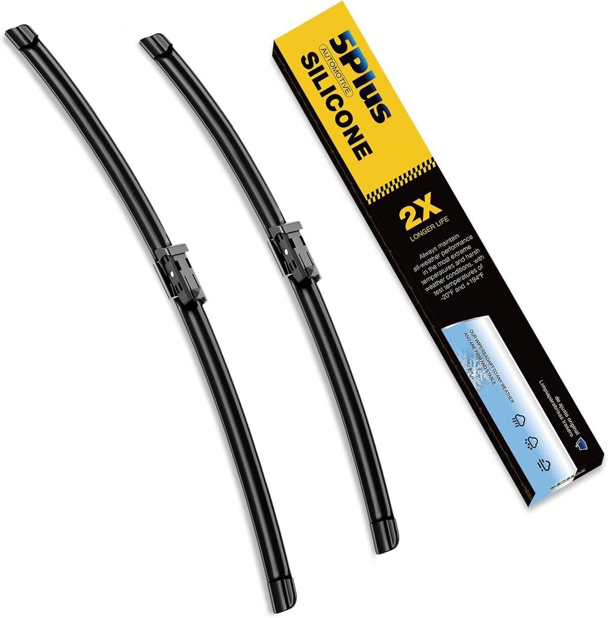 5 PLUS Premium Silicone Wiper Blades Fits Tesla Model Y 2020-2025 Jansha Store