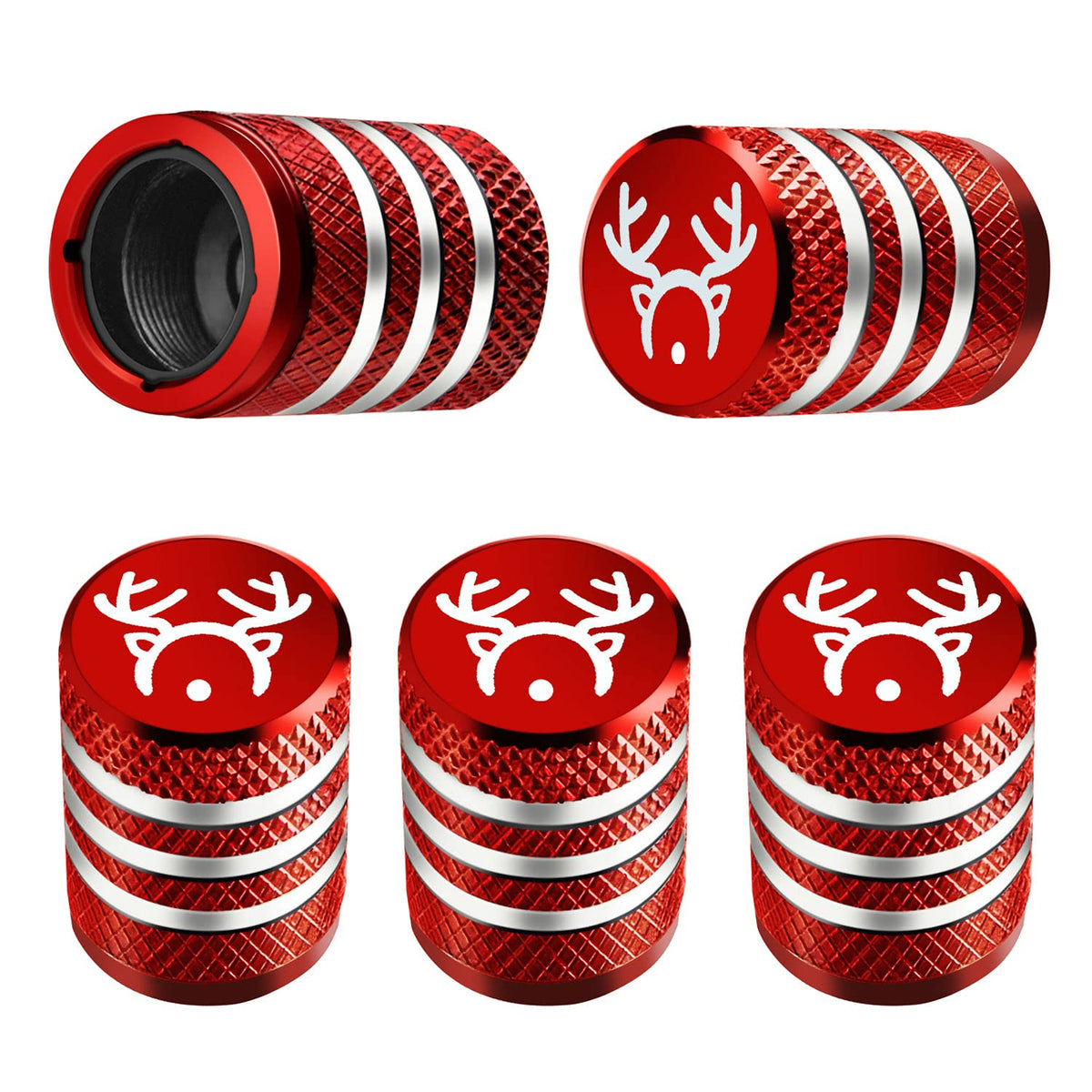 DECURCAR Tire Valve Stem Caps 5 Pack American Flag - Black Jansha Store