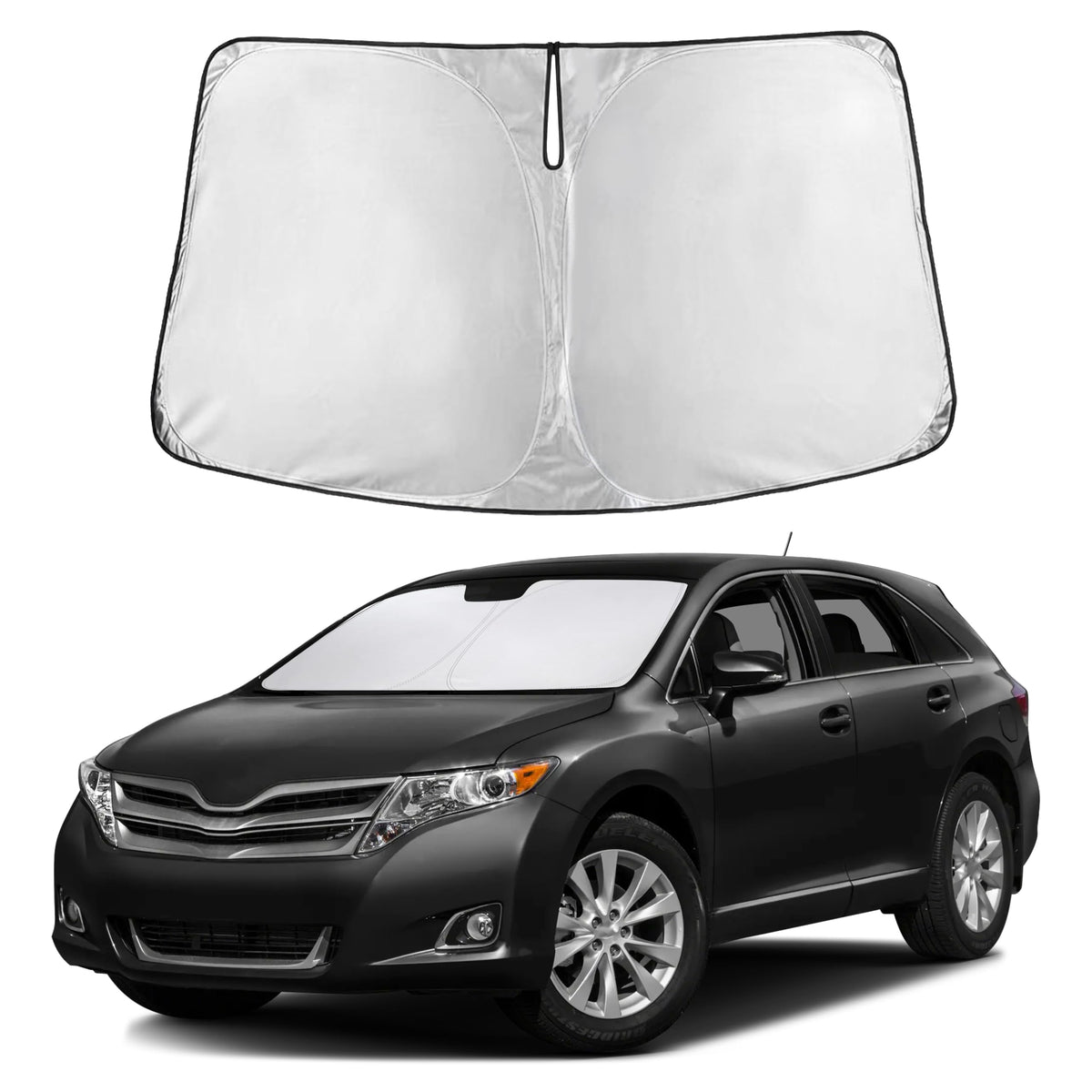 Autovir Windshield Sun Shade, Foldable Car Window Shades, 280T Visor Shade Jansha Store