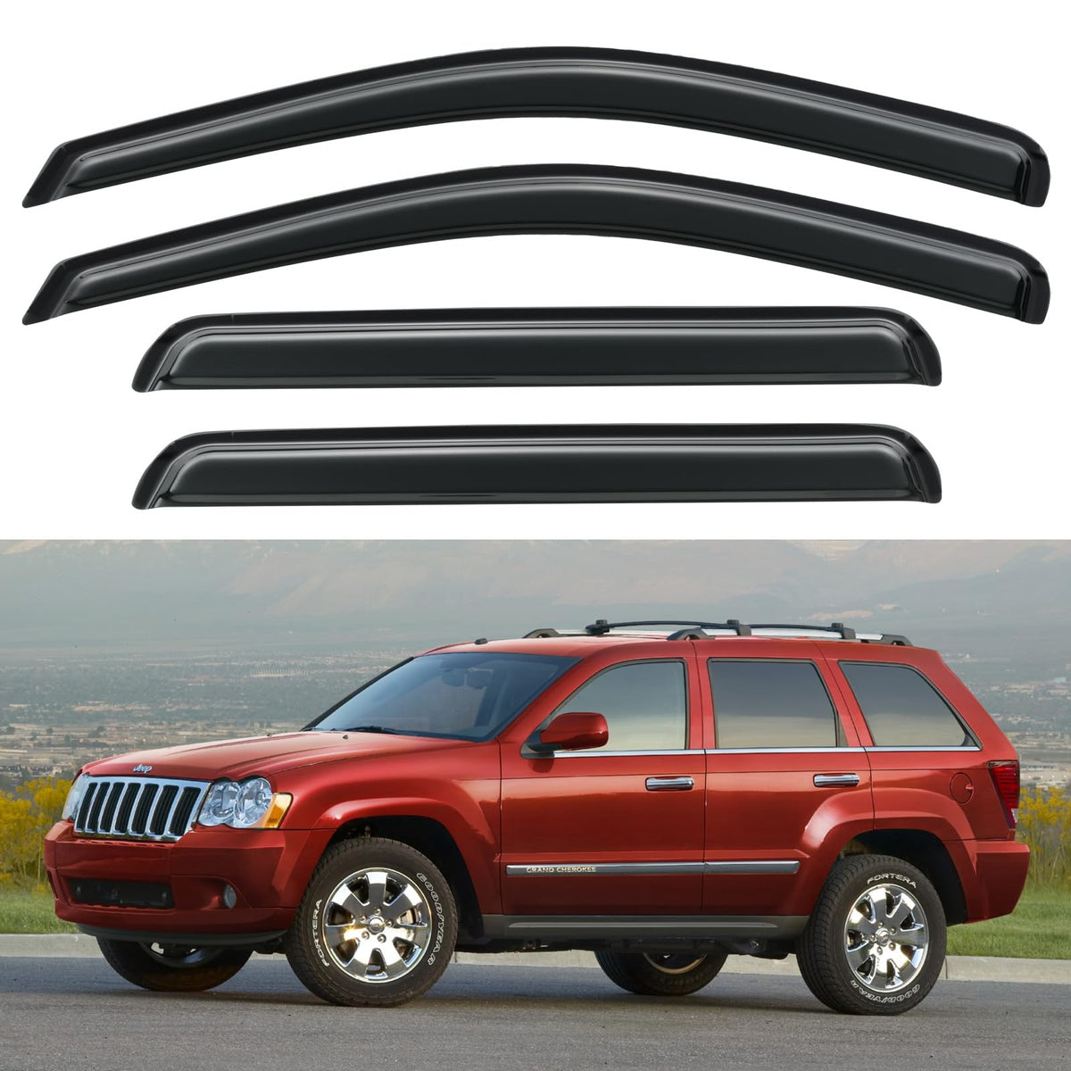 Window Visors Rain Guards for 2015-2026 Ford F150 Crew/SuperCrew Cab Jansha Store