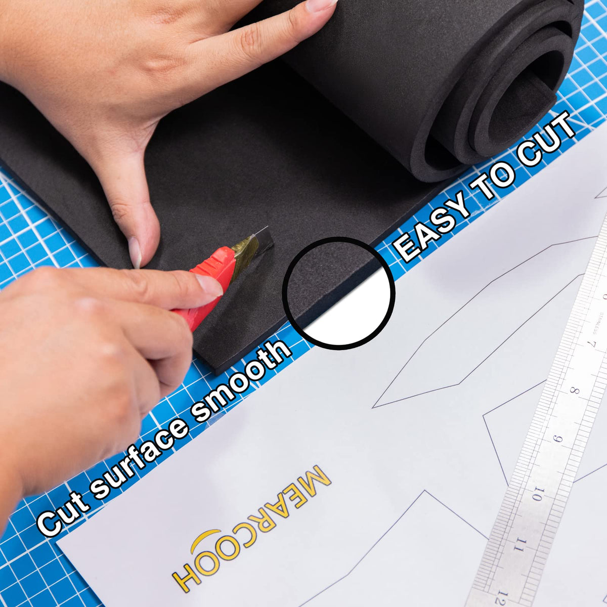 3-Pack 2mm Thick Black Eva Foam Cosplay Sheets roll, 13.5" x 49" Premium eva Craft Foam for Cosplay Costume by MEARCOOH Jansha Store