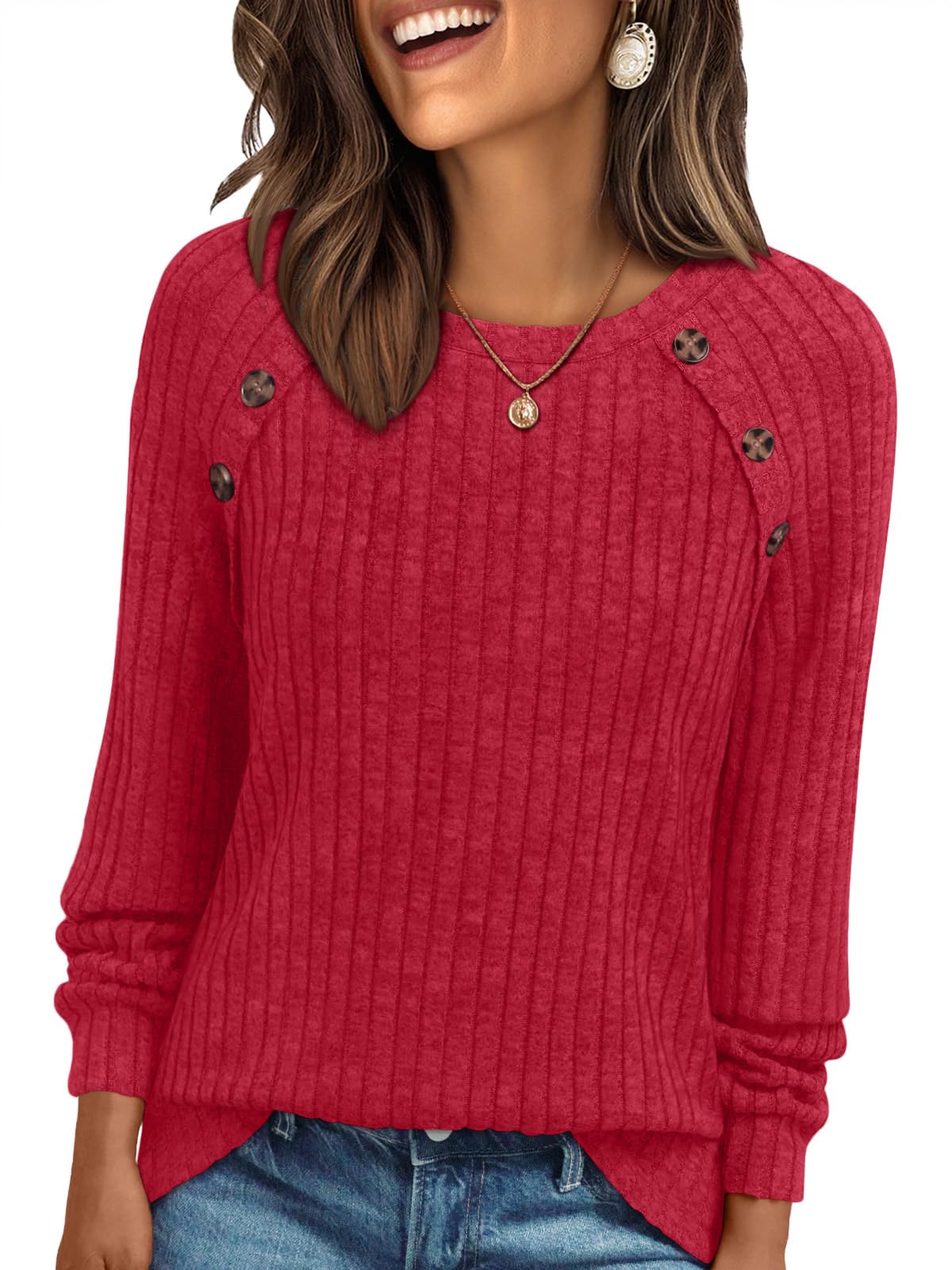 AUTOMET Womens Long Sleeve Shirts Fall Sweaters Business Casual Tops Blouse Jansha Store