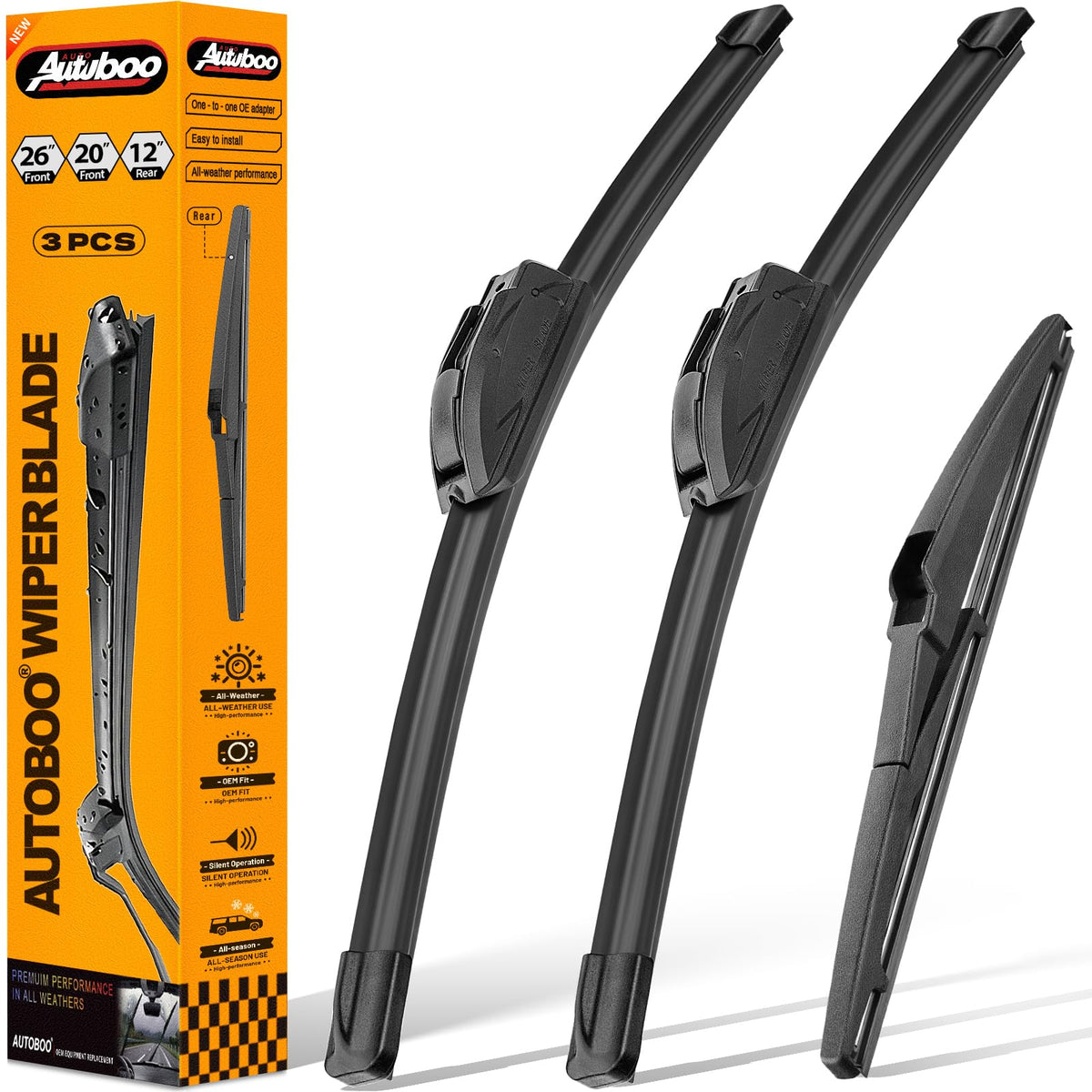 AUTOBOO Windshield Wiper Blade Replacement for Toyota RAV4 Mazda 5 Jansha Store