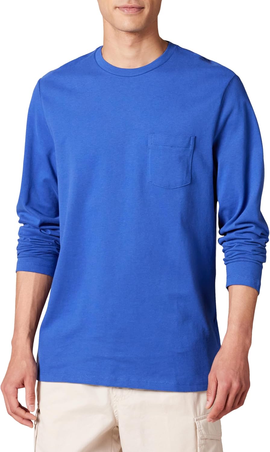 Amazon Essentials Men's Regular-Fit Crewneck Long-Sleeve T-Shirt, Casual Cotton Jersey Jansha Store