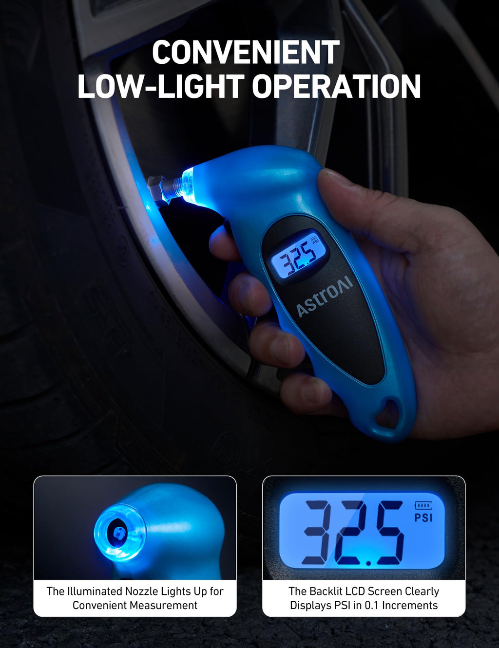 AstroAI Digital Tire Pressure Gauge 150PSI, ±1PSI Accuracy for Car Truck Jansha Store