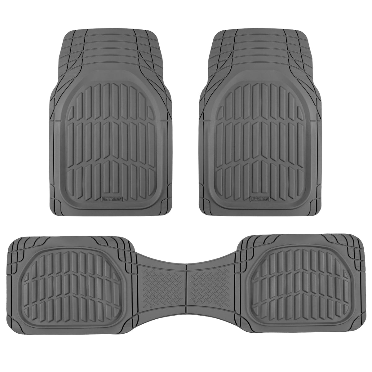 Motor Trend FlexTough Floor Mats for Cars, Black Deep Dish All-Weather Car Mats, Waterproof Trim-to Fit Automotive Floor Mats for Cars Trucks SUV, Universal Floor Liner Car Accessories Jansha Store