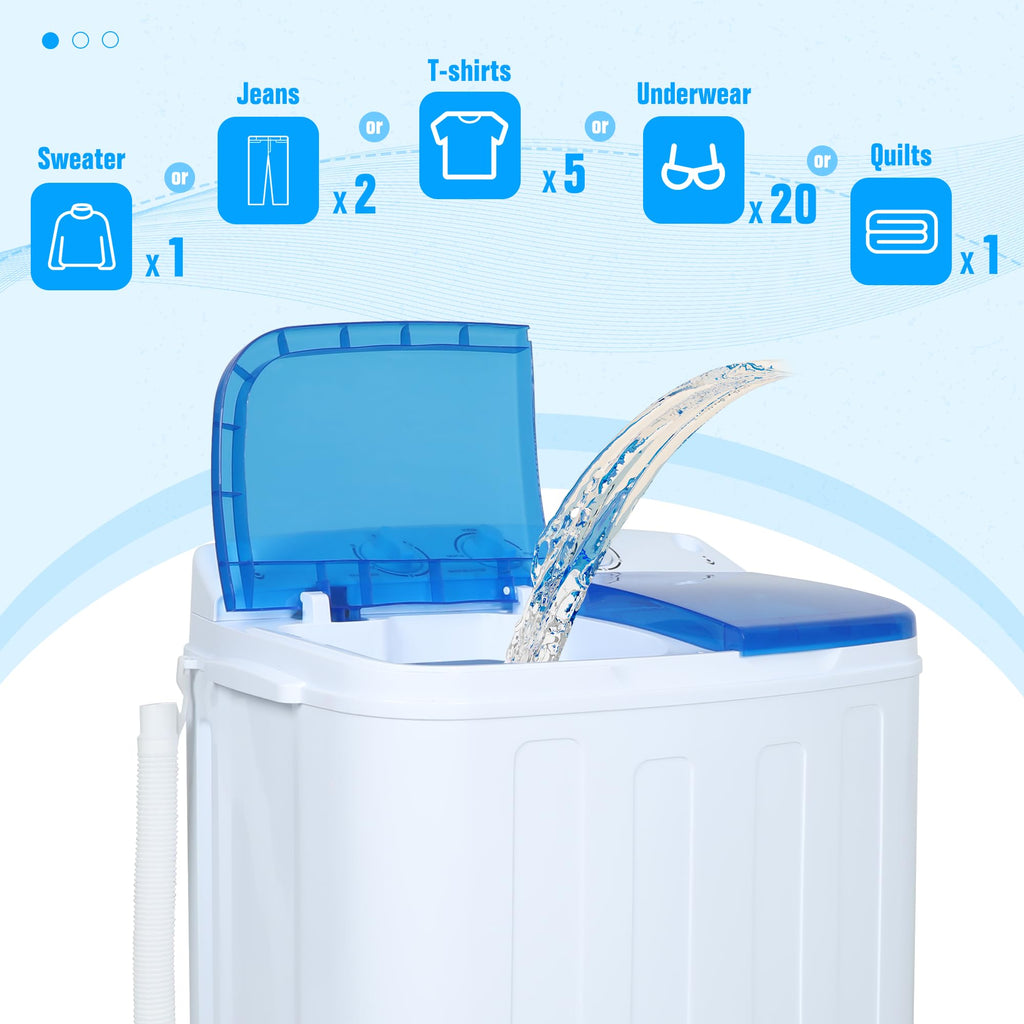 Superday Portable Washing Machine, 25.3lbs Mini Washing Machine and Spin Dryer Combo, Mini Twin Tub Laundry Machine for Camping, Apartments, Dorms, College Rooms, RV, Delicates, Grey Jansha Store