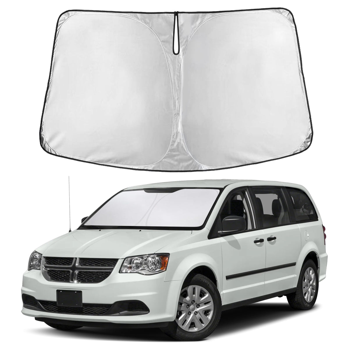 Autovir Windshield Sun Shade, Foldable Car Window Shades, 280T Visor Shade Jansha Store