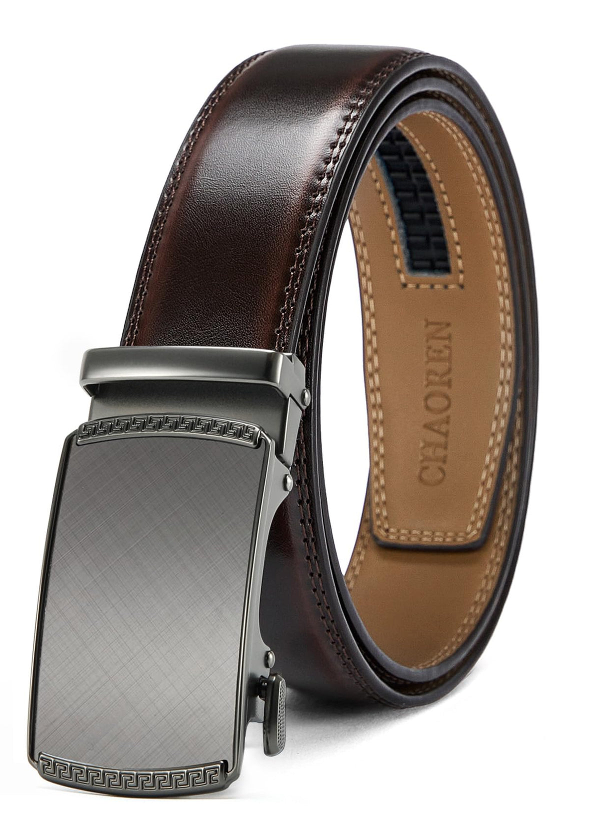CHAOREN Men's Leather Ratchet Belt - Customizable Fit (35mm) Jansha Store