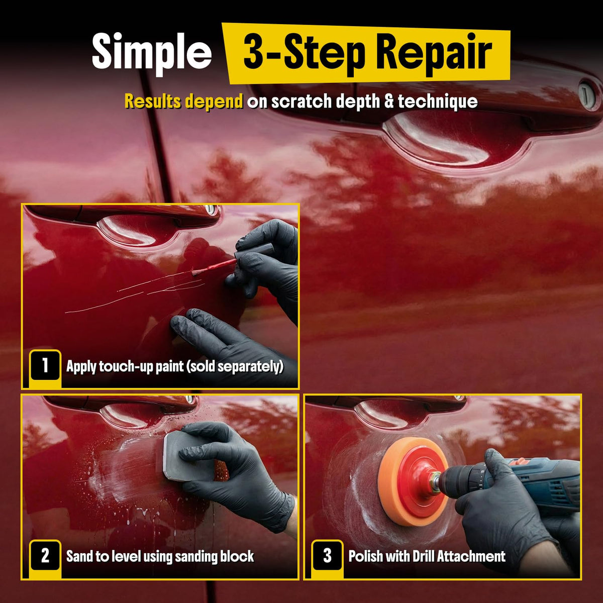 Carfidant Scratch Repair and Swirl Remover - Car Paint Scratch Remover & Restorer Kit with Buffer Pad - Polishing & Waxing Kits - Compound for Vehicles Paint Repair - 8.4 fl. Oz. Jansha Store