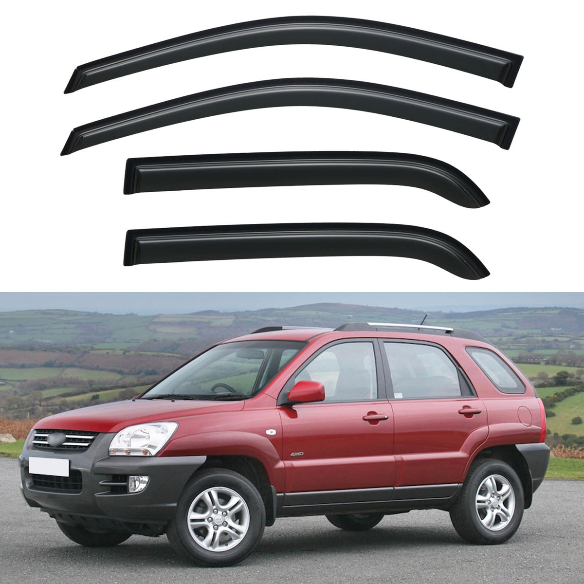 Window Visors Rain Guards for 2015-2026 Ford F150 Crew/SuperCrew Cab Jansha Store