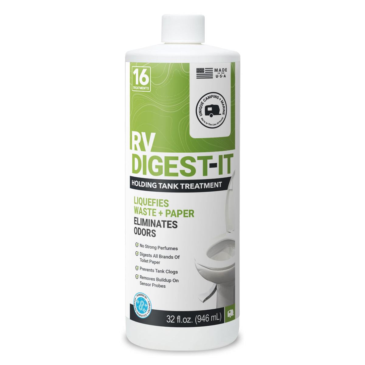 Unique RV Toilet Treatment, RV Digest-It Ultra Liquid, 32 Uses Jansha Store