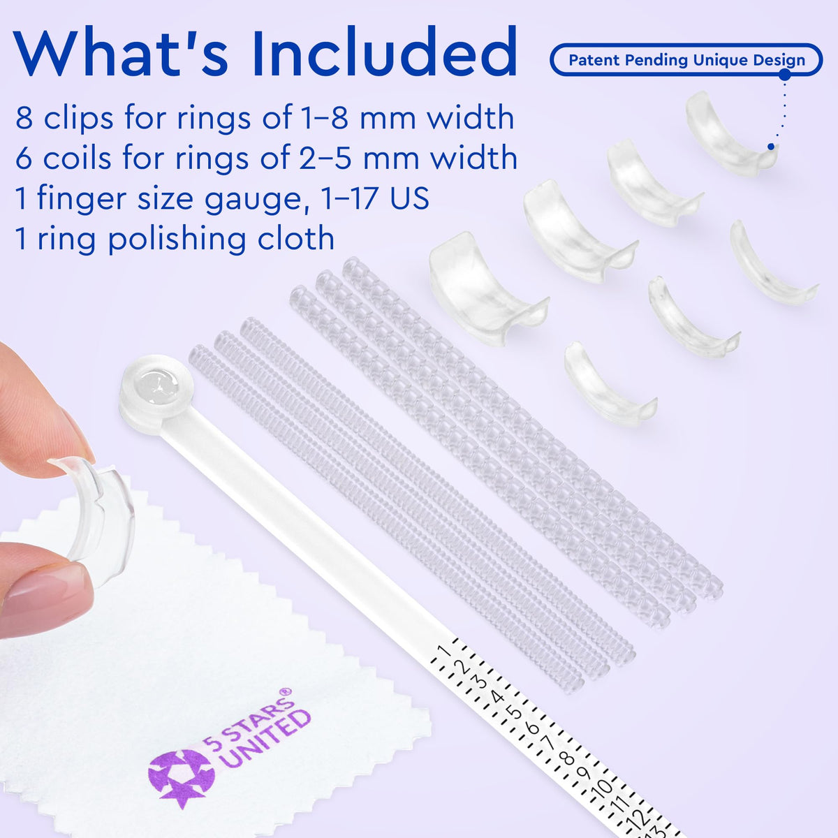 Ring Sizers for Loose Rings – Clip Ring Adjusters in 8 Sizes, Fits Flat Bands Up to 8 mm, Invisible Ring Guards for Women & Men Jansha Store