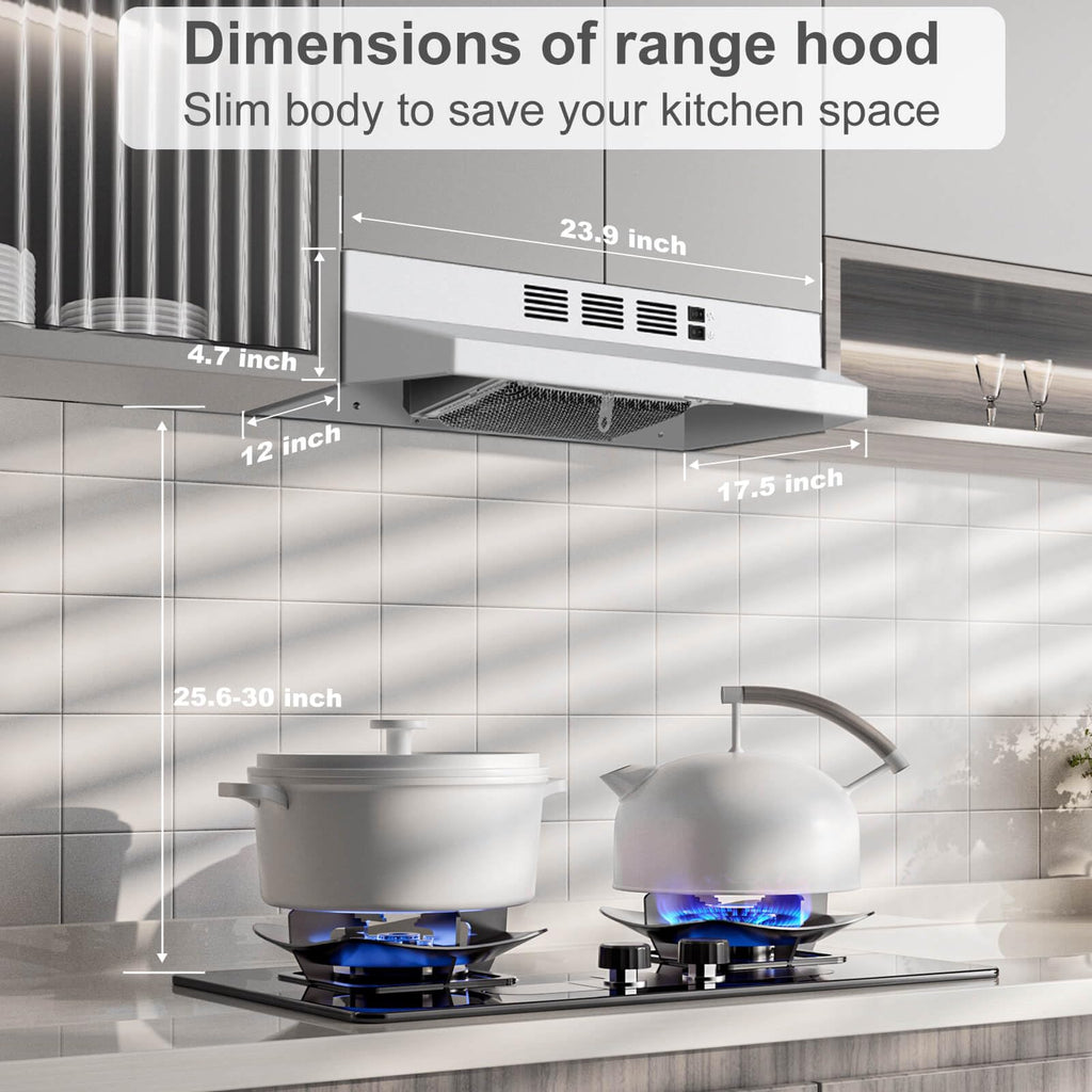 SNDOAS Range Hood 30 inch Under Cabinet, Ducted/Ductless Convertible Kitchen Hood, Stainless Steel Vent Hood with LED Light,Under Cabinet Hood with 2 Speed Exhaust Fan,Black Jansha Store