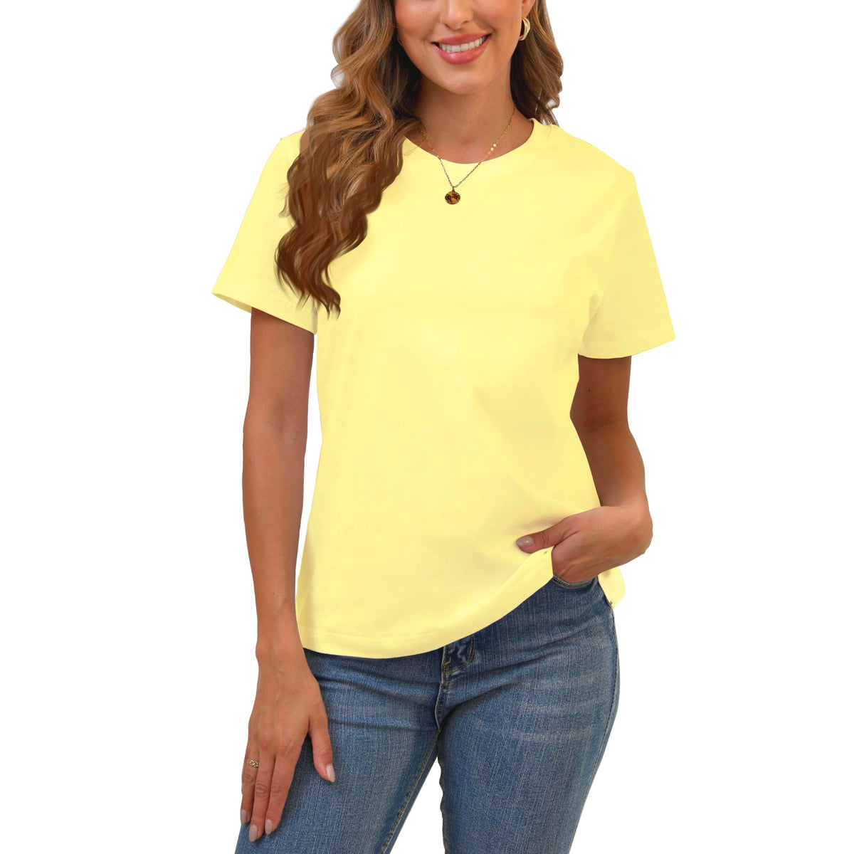 BJY Cotton Basic T Shirts for Women,Crew Neck Short Sleeve Summer Shirts(2XS-3XL, 20+ Color) Jansha Store
